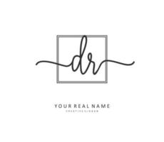 DR Initial letter handwriting and  signature logo. A concept handwriting initial logo with template element. vector