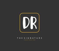 DR Initial letter handwriting and  signature logo. A concept handwriting initial logo with template element. vector