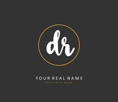 DR Initial letter handwriting and  signature logo. A concept handwriting initial logo with template element. vector