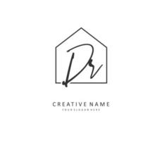 DR Initial letter handwriting and  signature logo. A concept handwriting initial logo with template element. vector