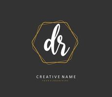 DR Initial letter handwriting and  signature logo. A concept handwriting initial logo with template element. vector