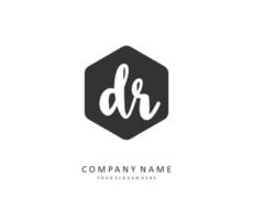 DR Initial letter handwriting and  signature logo. A concept handwriting initial logo with template element. vector