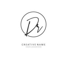 DR Initial letter handwriting and  signature logo. A concept handwriting initial logo with template element. vector