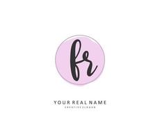 FR Initial letter handwriting and  signature logo. A concept handwriting initial logo with template element. vector