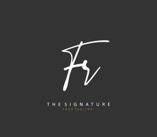 FR Initial letter handwriting and  signature logo. A concept handwriting initial logo with template element. vector