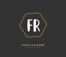 FR Initial letter handwriting and  signature logo. A concept handwriting initial logo with template element. vector