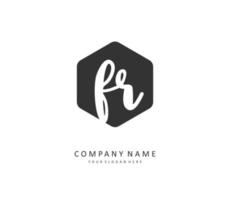 FR Initial letter handwriting and  signature logo. A concept handwriting initial logo with template element. vector