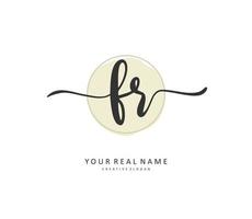 FR Initial letter handwriting and  signature logo. A concept handwriting initial logo with template element. vector