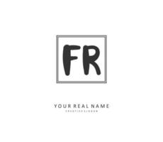 FR Initial letter handwriting and  signature logo. A concept handwriting initial logo with template element. vector