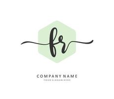 FR Initial letter handwriting and  signature logo. A concept handwriting initial logo with template element. vector