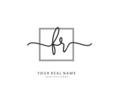 FR Initial letter handwriting and  signature logo. A concept handwriting initial logo with template element. vector