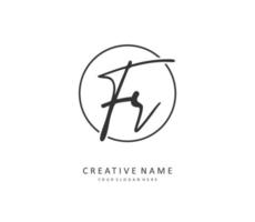 FR Initial letter handwriting and  signature logo. A concept handwriting initial logo with template element. vector