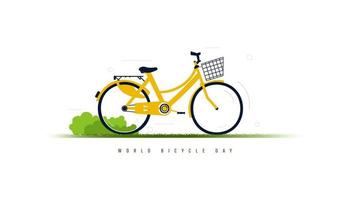 junio 3 mundo bicicleta día vector ilustración