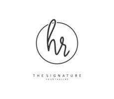 HR Initial letter handwriting and  signature logo. A concept handwriting initial logo with template element. vector