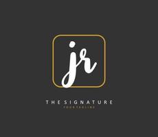 JR Initial letter handwriting and  signature logo. A concept handwriting initial logo with template element. vector