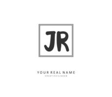 JR Initial letter handwriting and  signature logo. A concept handwriting initial logo with template element. vector