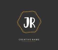 JR Initial letter handwriting and  signature logo. A concept handwriting initial logo with template element. vector