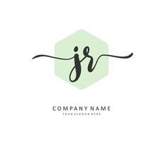 JR Initial letter handwriting and  signature logo. A concept handwriting initial logo with template element. vector