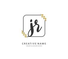 JR Initial letter handwriting and  signature logo. A concept handwriting initial logo with template element. vector