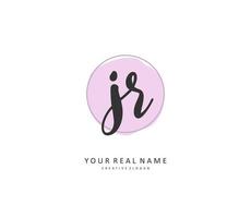 JR Initial letter handwriting and  signature logo. A concept handwriting initial logo with template element. vector