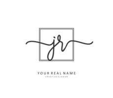 JR Initial letter handwriting and  signature logo. A concept handwriting initial logo with template element. vector