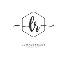 LR Initial letter handwriting and  signature logo. A concept handwriting initial logo with template element. vector