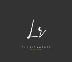 LR Initial letter handwriting and  signature logo. A concept handwriting initial logo with template element. vector