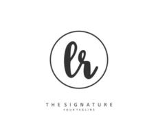 LR Initial letter handwriting and  signature logo. A concept handwriting initial logo with template element. vector