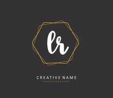 LR Initial letter handwriting and  signature logo. A concept handwriting initial logo with template element. vector