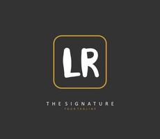 LR Initial letter handwriting and  signature logo. A concept handwriting initial logo with template element. vector