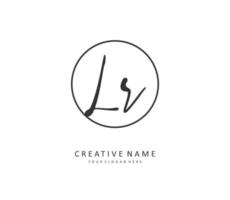 LR Initial letter handwriting and  signature logo. A concept handwriting initial logo with template element. vector