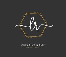LR Initial letter handwriting and  signature logo. A concept handwriting initial logo with template element. vector