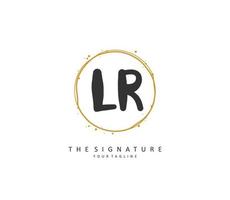 LR Initial letter handwriting and  signature logo. A concept handwriting initial logo with template element. vector