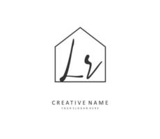 LR Initial letter handwriting and  signature logo. A concept handwriting initial logo with template element. vector