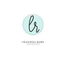 LR Initial letter handwriting and  signature logo. A concept handwriting initial logo with template element. vector
