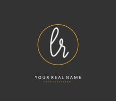 LR Initial letter handwriting and  signature logo. A concept handwriting initial logo with template element. vector