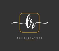 LR Initial letter handwriting and  signature logo. A concept handwriting initial logo with template element. vector