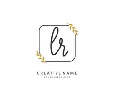 LR Initial letter handwriting and  signature logo. A concept handwriting initial logo with template element. vector