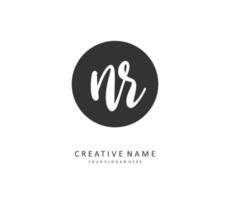 NR Initial letter handwriting and  signature logo. A concept handwriting initial logo with template element. vector