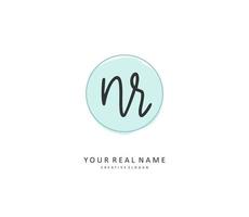 NR Initial letter handwriting and  signature logo. A concept handwriting initial logo with template element. vector