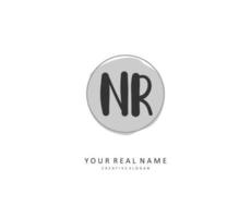 NR Initial letter handwriting and  signature logo. A concept handwriting initial logo with template element. vector