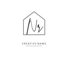 NR Initial letter handwriting and  signature logo. A concept handwriting initial logo with template element. vector