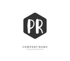 PR Initial letter handwriting and  signature logo. A concept handwriting initial logo with template element. vector