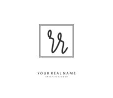 RR Initial letter handwriting and  signature logo. A concept handwriting initial logo with template element. vector