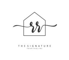 RR Initial letter handwriting and  signature logo. A concept handwriting initial logo with template element. vector