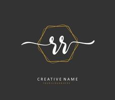 RR Initial letter handwriting and  signature logo. A concept handwriting initial logo with template element. vector