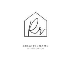 RR Initial letter handwriting and  signature logo. A concept handwriting initial logo with template element. vector