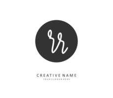 RR Initial letter handwriting and  signature logo. A concept handwriting initial logo with template element. vector