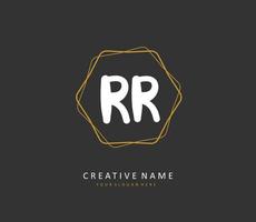 RR Initial letter handwriting and  signature logo. A concept handwriting initial logo with template element. vector