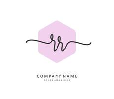 RR Initial letter handwriting and  signature logo. A concept handwriting initial logo with template element. vector